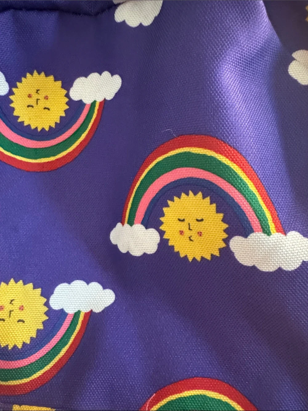 Hanna Andersson Purple Rainbow Sun Kids Backpack with Pink Straps